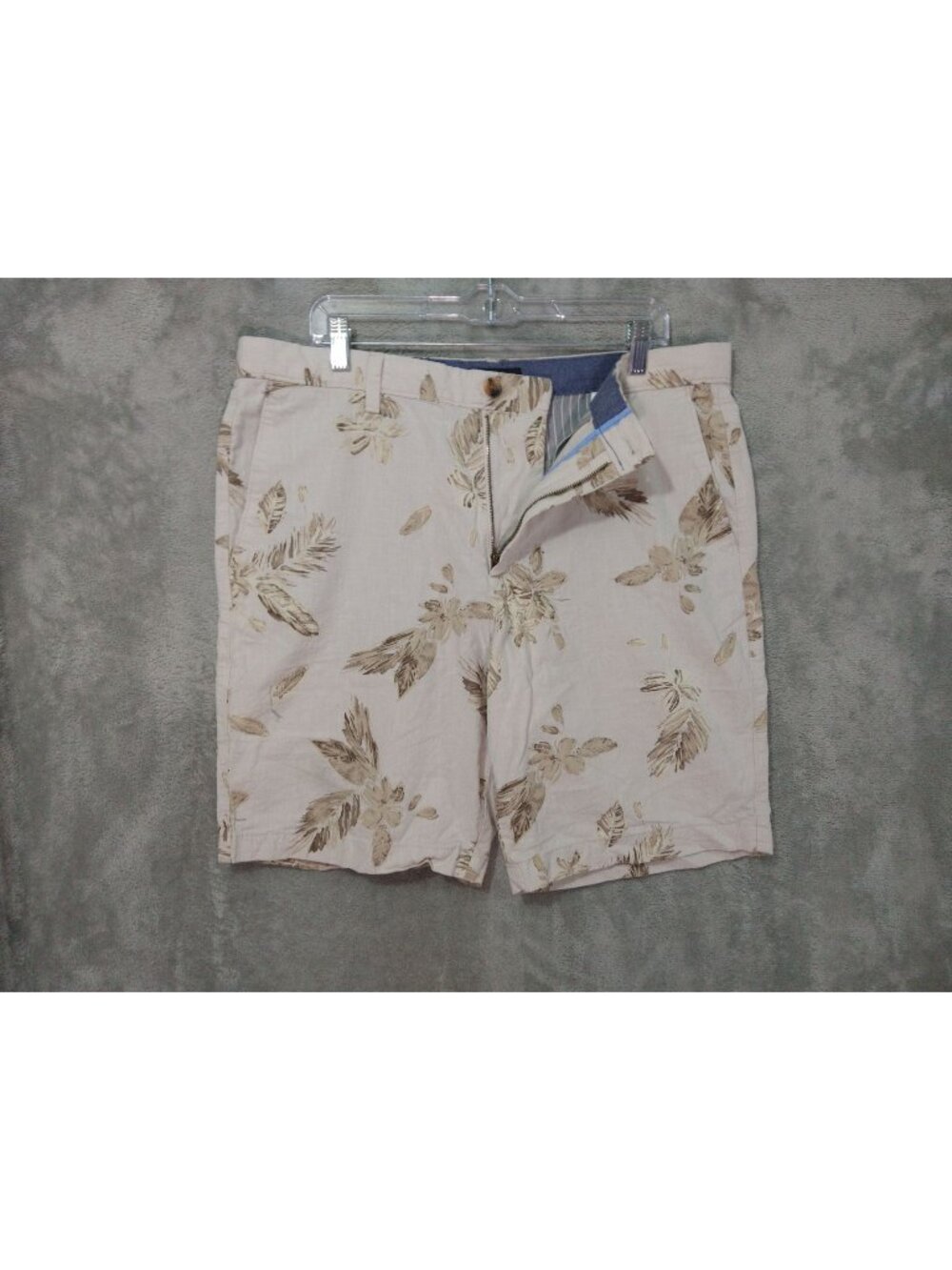 Banana Republic Shorts Mens 36 Beige Hawaiian Aiden Flat Front Cotton High Rise